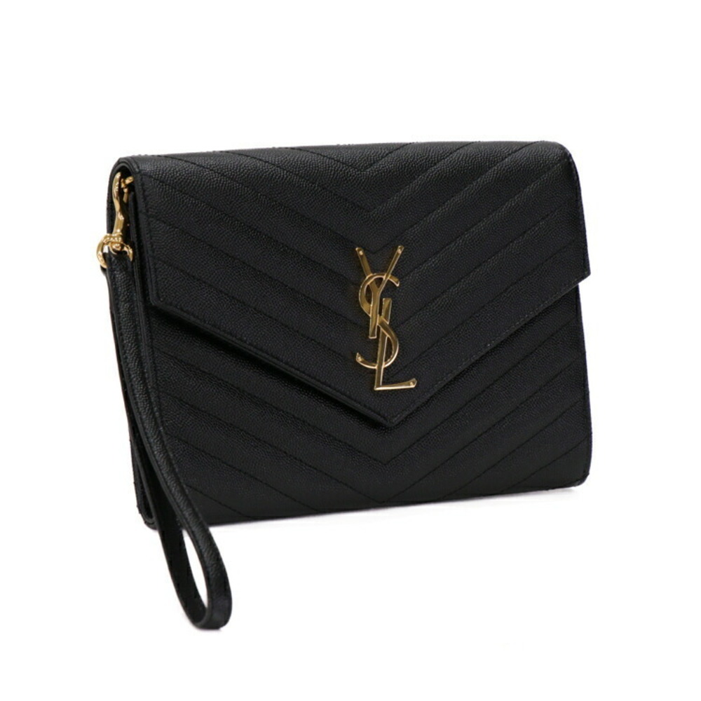 Saint Laurent Cassandra Chain Wallet Bag clutch bag black leather - Picture 3 of 10